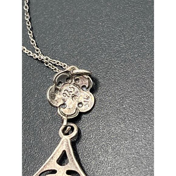 Carolyn Pollack Relios Filigree Sterling Silver Pendant Opal cabochon Necklace - Picture 10 of 13